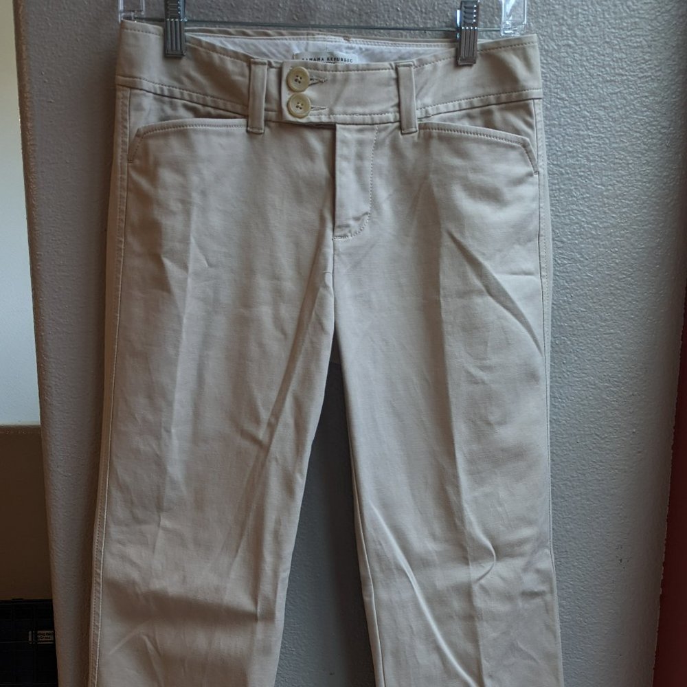 Khaki Martin Stretch Pants, Banana Republic, Size 2
